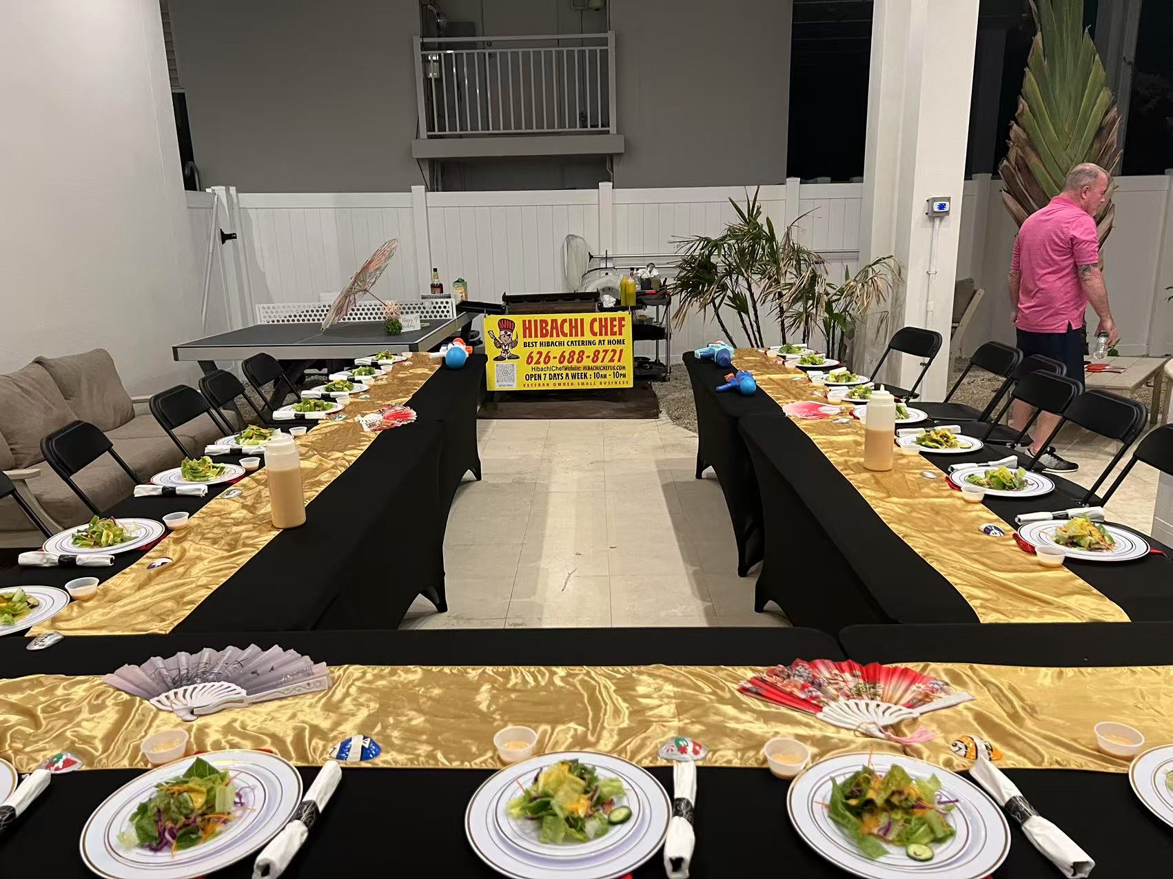 Hibachi chef fire show at home Destin FL